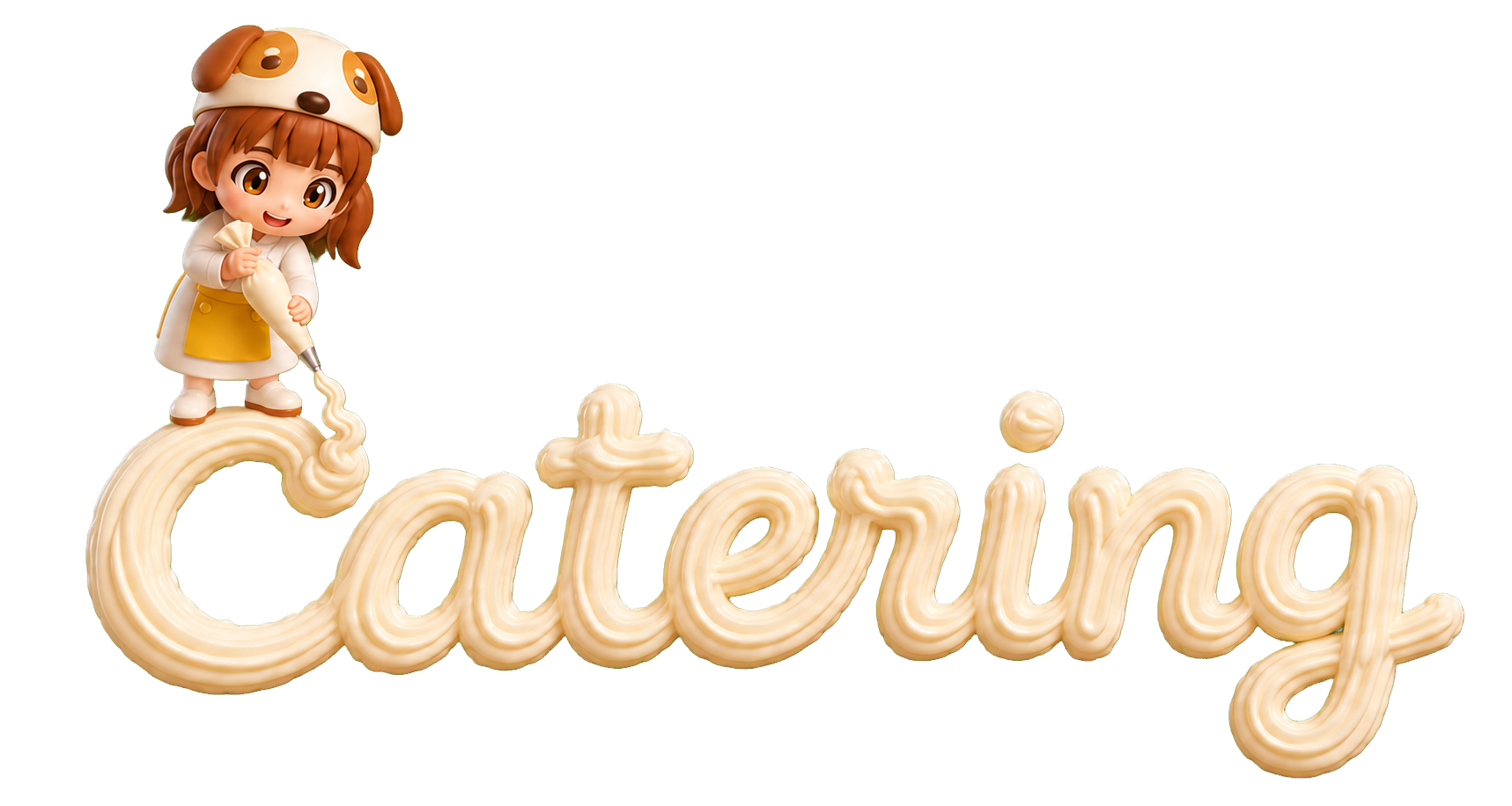 Sweetness catering cream lettering